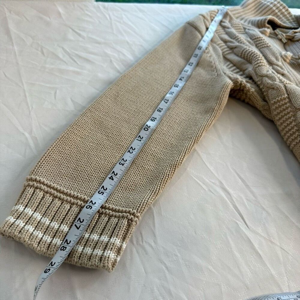 Talbots Tan Chunky Cable Knit Coatigan Cardigan Womens 1X NWT Toggle Closure‎ - Picture 9 of 9